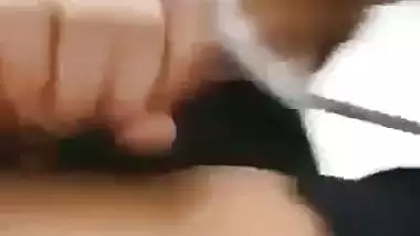 Girl gives a blowjob on the stairs in the Nepali sex video