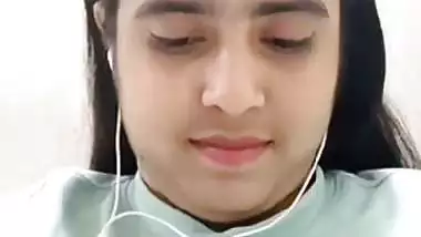 Cute girlfriend video call to lover shows big boobs