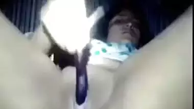 Horny Desi girl dildoing her chubby pussy with zucchini XXX