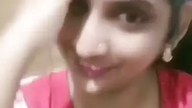 Cute Telugu bhabhi shows big boobs and hot pussy