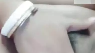 Huge tits Indian girlfriend fingering horny pussy