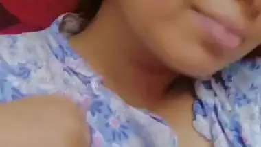 Cute girl sexy boobs show video making for lover