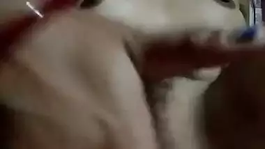 Slim girl hairy pussy fingering and licking wet fingers